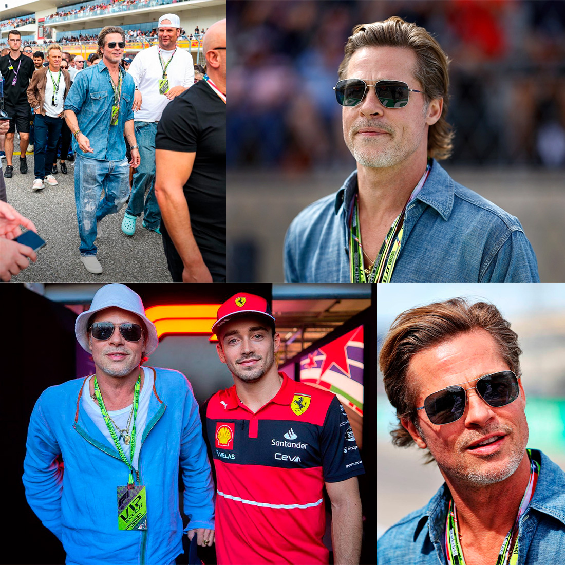 Brad Pitt wearing Etnia sunglasses